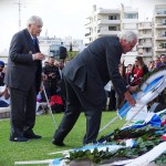 Members of the Greek Sacred Squadron lay a wreath in memory of their colleagues